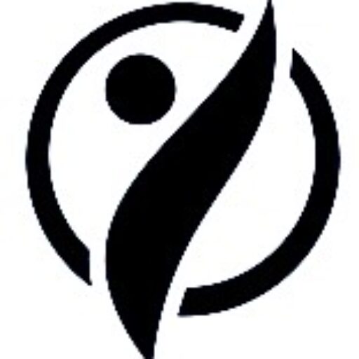 Dark Blue swirl logo on white background